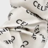 CELINE Scrunchy Rayure aus Seide und Messing mit Goldfinish