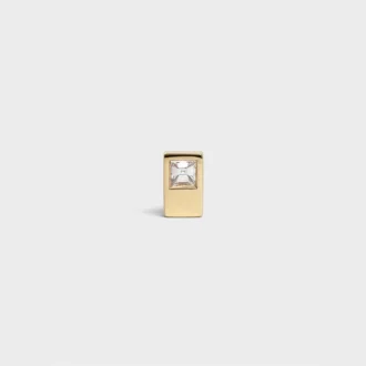 CELINE Sentimental Double Square Stud aus Gelbgold und Diamant CELINE Sentimental Double Square Stud aus Gelbgold und Diamant