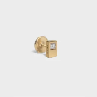 CELINE Sentimental Double Square Stud aus Gelbgold und Diamant CELINE Sentimental Double Square Stud aus Gelbgold und Diamant