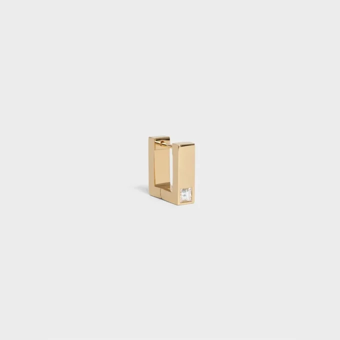 CELINE Sentimental Square Ohrring aus Gelbgold und Diamanten CELINE Sentimental Square Ohrring aus Gelbgold und Diamanten