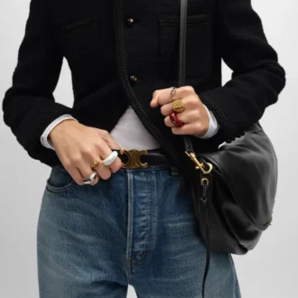 CELINE Sulky Ring aus Emaille und Messing mit Goldfinish