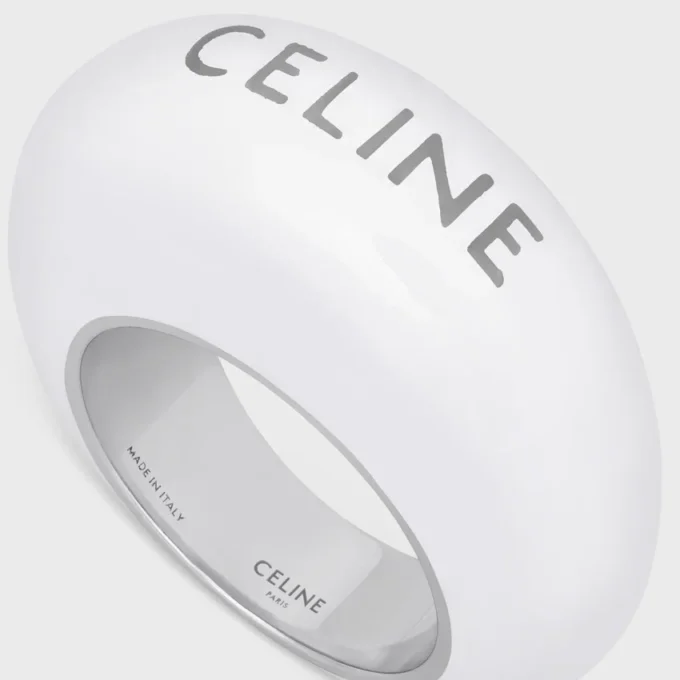 CELINE Sulky Ring aus Emaille und Messing mit Rhodium-Finish CELINE Sulky Ring aus Emaille und Messing mit Rhodium-Finish