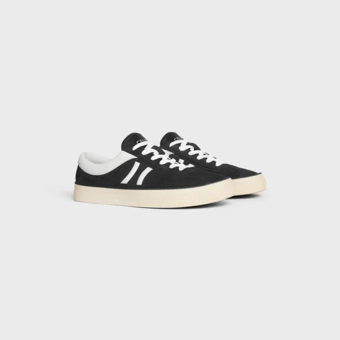 CELINE Sunset Low Schnürsneaker aus Wildleder und Kalbsleder CELINE Sunset Low Schnürsneaker aus Wildleder und Kalbsleder