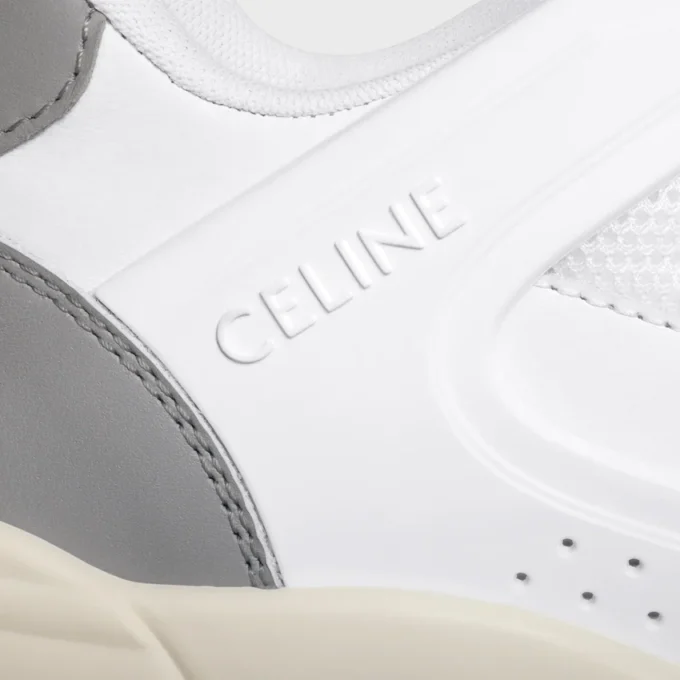 CELINE Trainer Ct-09 Niedriger Schnürsneaker aus Kalbsleder und Mesh CELINE Trainer Ct-09 Niedriger Schnürsneaker aus Kalbsleder und Mesh