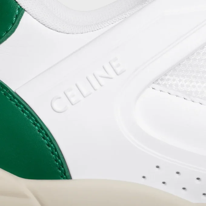 CELINE Trainer Ct-09 Niedriger Schnürsneaker aus Kalbsleder und Mesh CELINE Trainer Ct-09 Niedriger Schnürsneaker aus Kalbsleder und Mesh