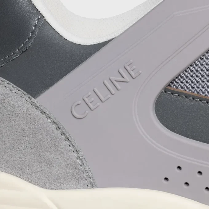 CELINE Trainer Ct-09 Niedriger Schnürsneaker aus Wildleder, Kalbsleder und Mesh