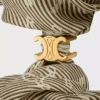 CELINE Triomphe Diagonale Scrunchy aus Seide und Messing mit Goldfinish