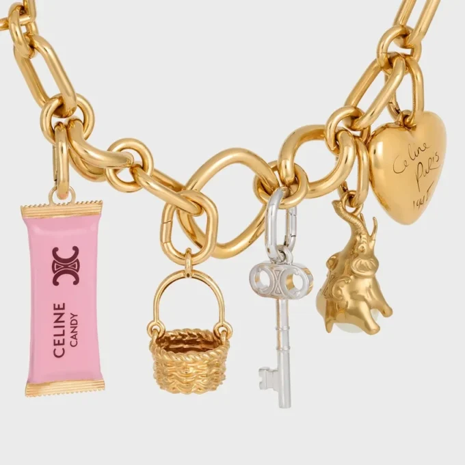 Charms Candy Bar aus Emaille und Messing mit Goldfinish