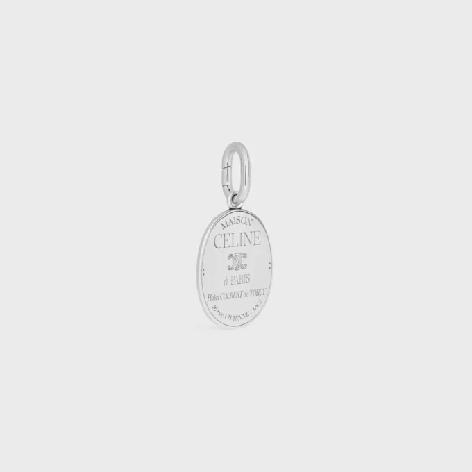 Charms CELINE-Medaillon aus Messing mit Rhodiumbeschichtung Charms CELINE-Medaillon aus Messing mit Rhodiumbeschichtung