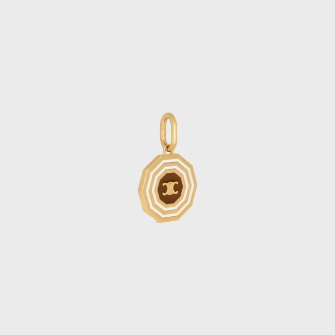 Charms Decagon Triomphe-Medaillon aus Emaille und Messing mit Goldfinish