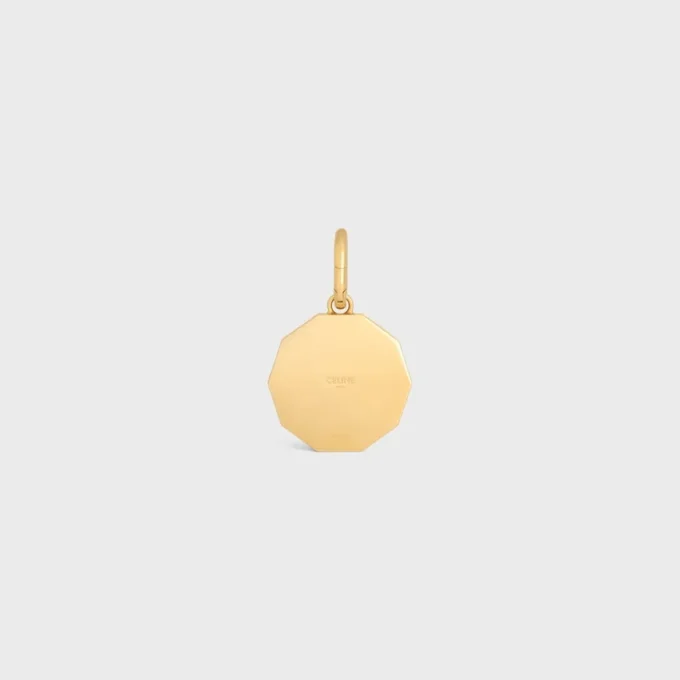 Charms Decagon Triomphe-Medaillon aus Emaille und Messing mit Goldfinish