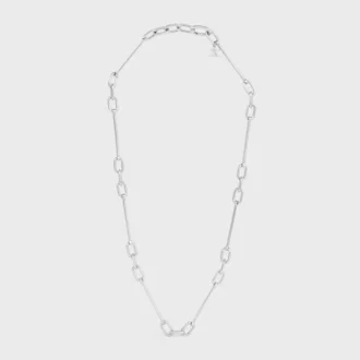 Charms-Halskette aus Messing mit Rhodium-Finish