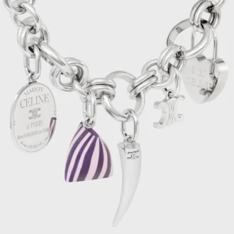 Anhänger Herz-Vorhängeschloss aus Messing mit Rhodium-Finish