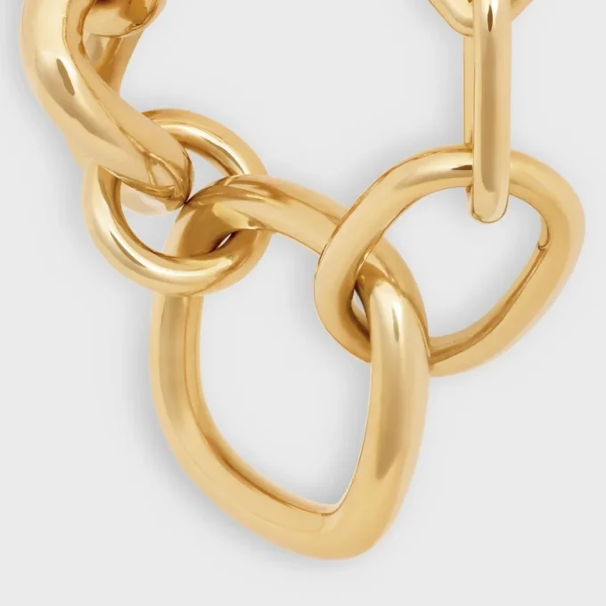 Charms Modern Chunky Gourmette aus Messing mit Goldfinish