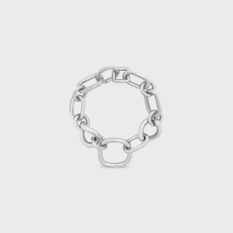 Charms Modern Thin Gourmette aus Messing mit Rhodium-Finish