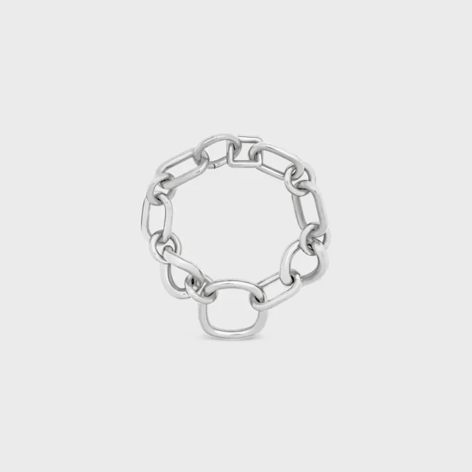 Charms Modern Thin Gourmette aus Messing mit Rhodium-Finish