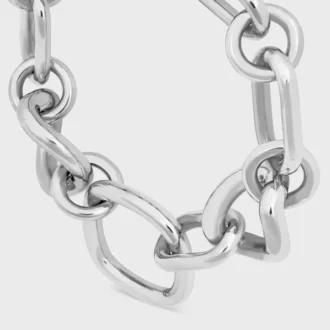 Charms Modern Thin Gourmette aus Messing mit Rhodium-Finish
