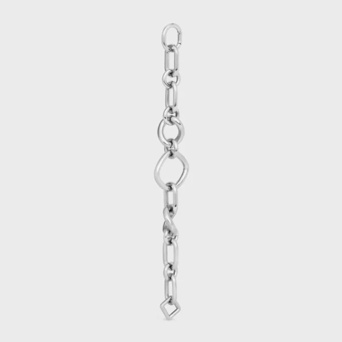 Charms Modern Thin Gourmette aus Messing mit Rhodium-Finish