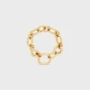 Charms Modernes, schmales Gourmette-Armband aus Messing mit Goldfinish