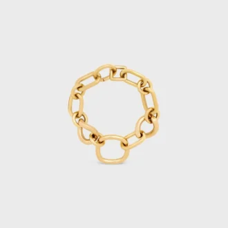 Charms Modernes, schmales Gourmette-Armband aus Messing mit Goldfinish