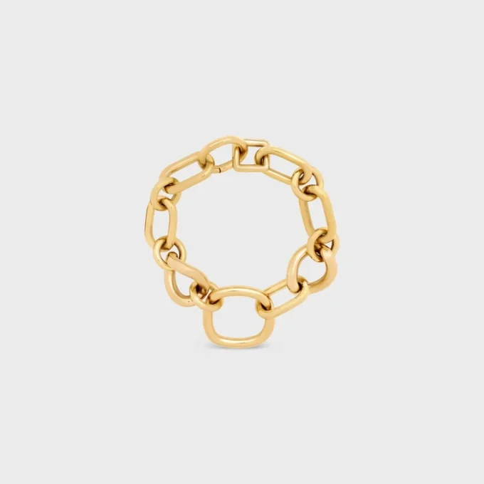 Charms Modernes, schmales Gourmette-Armband aus Messing mit Goldfinish