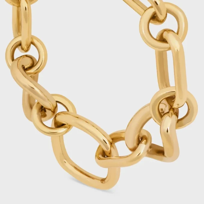 Charms Modernes, schmales Gourmette-Armband aus Messing mit Goldfinish
