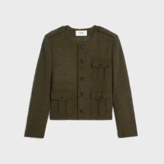 Chasseur-Jacke aus Kaschmir-Bouclette Natte