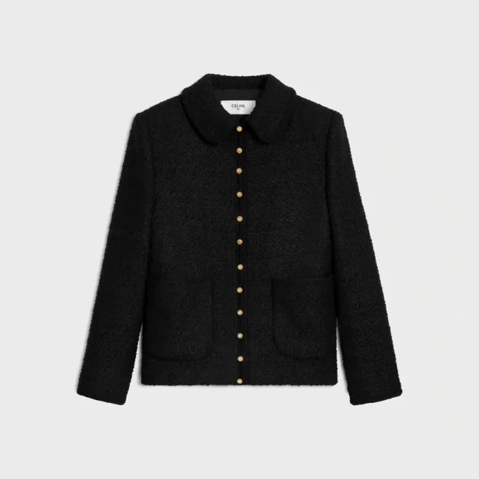 Chasseur-Jacke aus Kaschmir-Bouclette Natte
