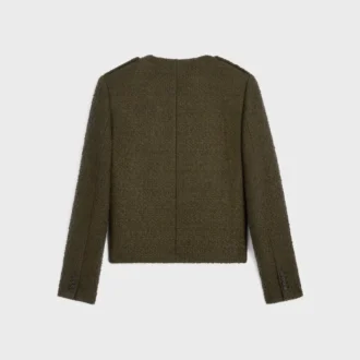 Chasseur-Jacke aus Kaschmir-Bouclette Natte