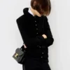 Chasseur-Jacke aus Kaschmir-Bouclette Natte