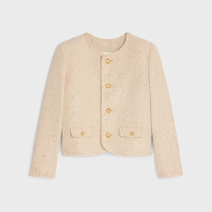 Chelsea-Jacke aus Seiden-Tweed mit Pailletten