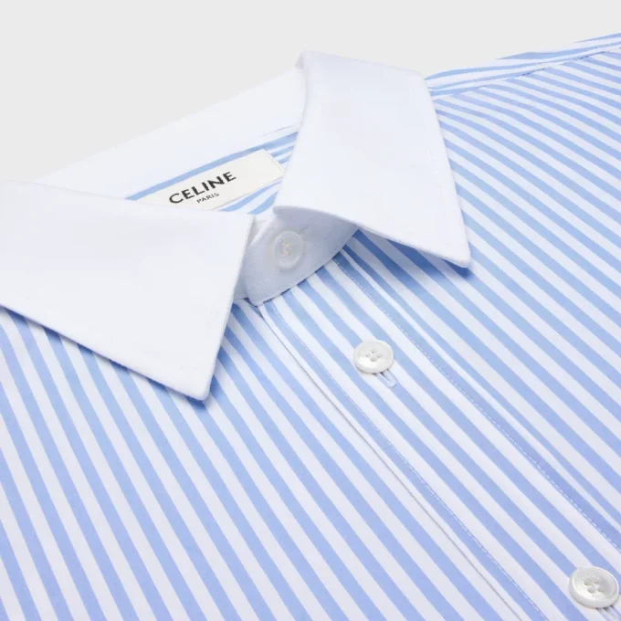 Classic Hemd aus gestreiftem Baumwollpopeline Classic Hemd aus gestreiftem Baumwollpopeline