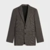 Classic Jacke aus Wolle mit feinem Hahnentrittmuster