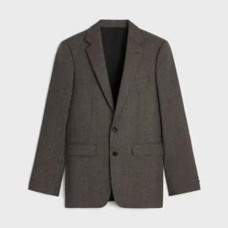 Classic Jacke aus Wolle mit feinem Hahnentrittmuster