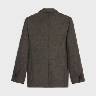 Classic Jacke aus Wolle mit feinem Hahnentrittmuster