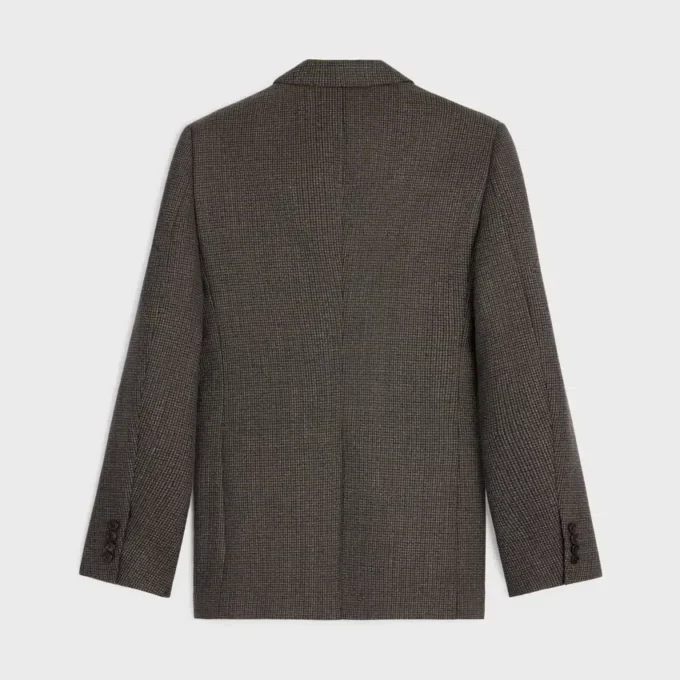 Classic Jacke aus Wolle mit feinem Hahnentrittmuster