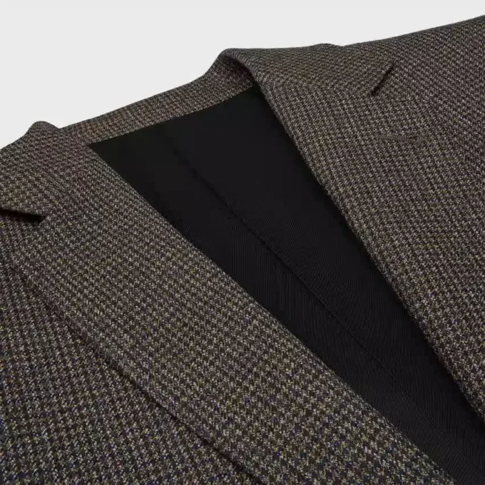 Classic Jacke aus Wolle mit feinem Hahnentrittmuster