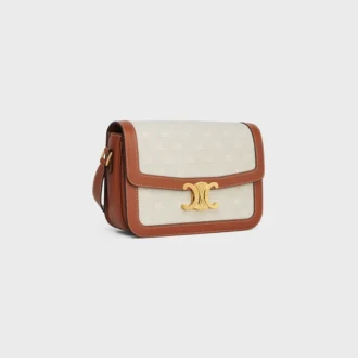 Classique Triomphe Tasche aus Textil mit durchgehendem Triomphe-Muster und Kalbsleder