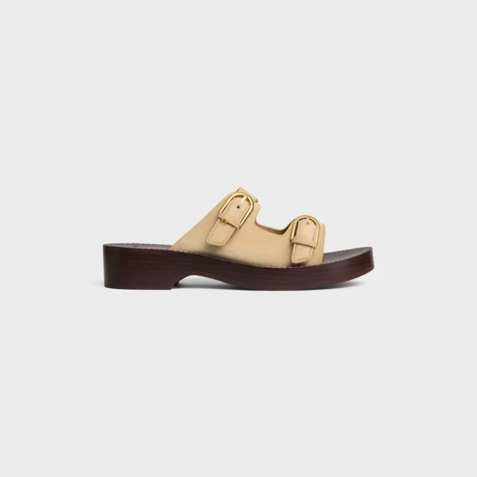 Cleo – Sandale mit zwei Riemen aus Kalbsveloursleder Cleo – Sandale mit zwei Riemen aus Kalbsveloursleder