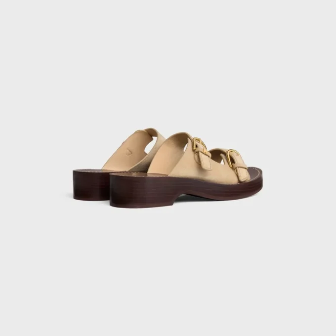 Cleo – Sandale mit zwei Riemen aus Kalbsveloursleder Cleo – Sandale mit zwei Riemen aus Kalbsveloursleder