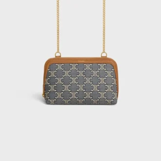 Clutch mit Kette aus Jacquard Triomphe All Over