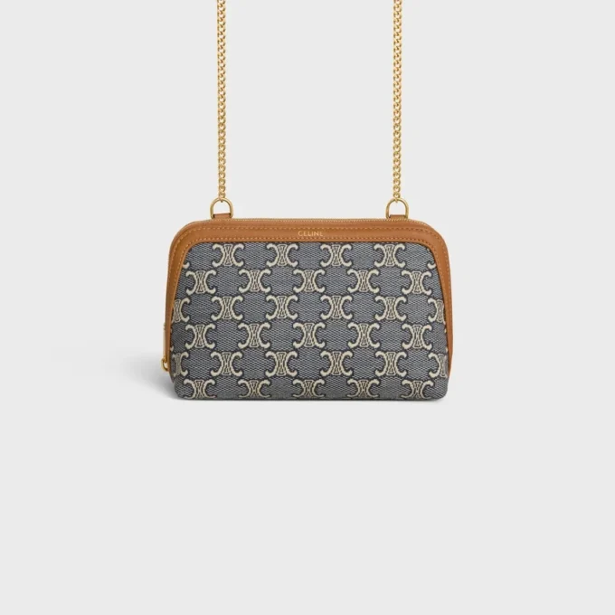 Clutch mit Kette aus Jacquard Triomphe All Over Clutch mit Kette aus Jacquard Triomphe All Over