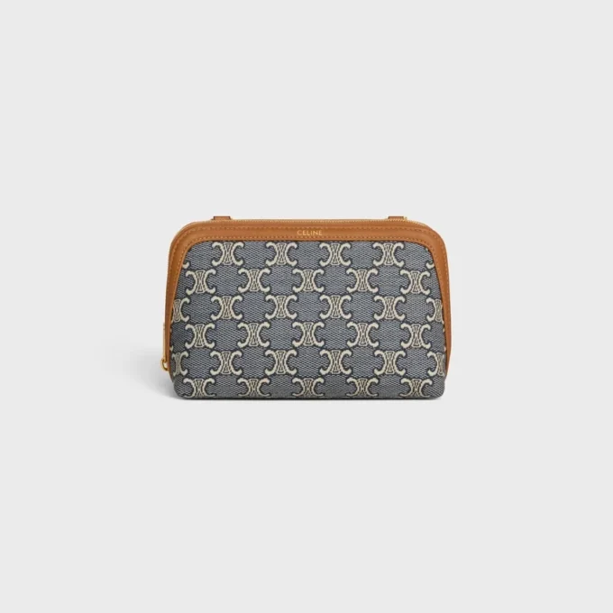 Clutch mit Kette aus Jacquard Triomphe All Over Clutch mit Kette aus Jacquard Triomphe All Over
