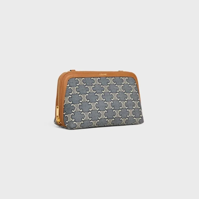 Clutch mit Kette aus Jacquard Triomphe All Over Clutch mit Kette aus Jacquard Triomphe All Over