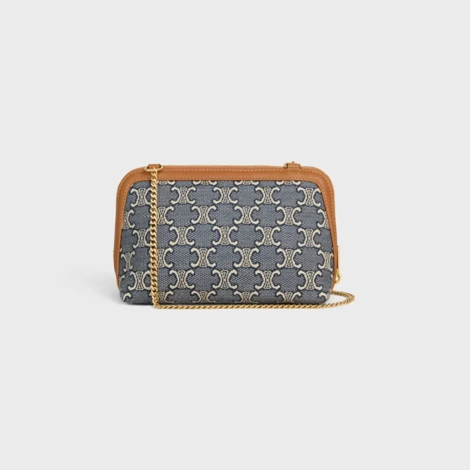 Clutch mit Kette aus Jacquard Triomphe All Over Clutch mit Kette aus Jacquard Triomphe All Over