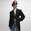Colonne-Jacke aus Diagonalwolle