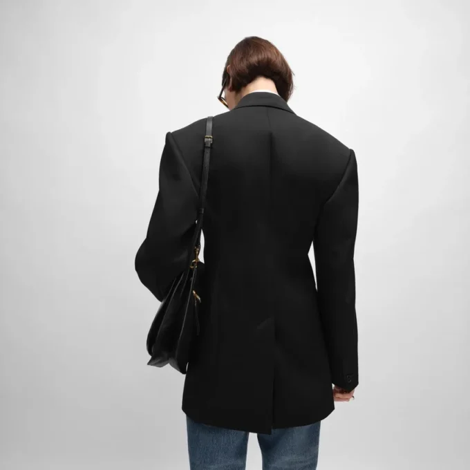 Colonne-Jacke aus Diagonalwolle