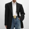 Colonne-Jacke aus Diagonalwolle
