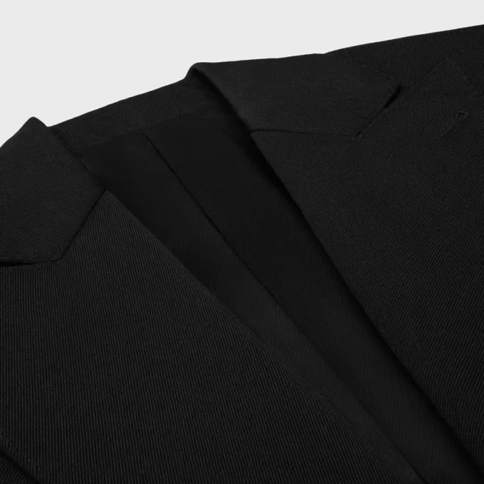 Colonne-Jacke aus Diagonalwolle
