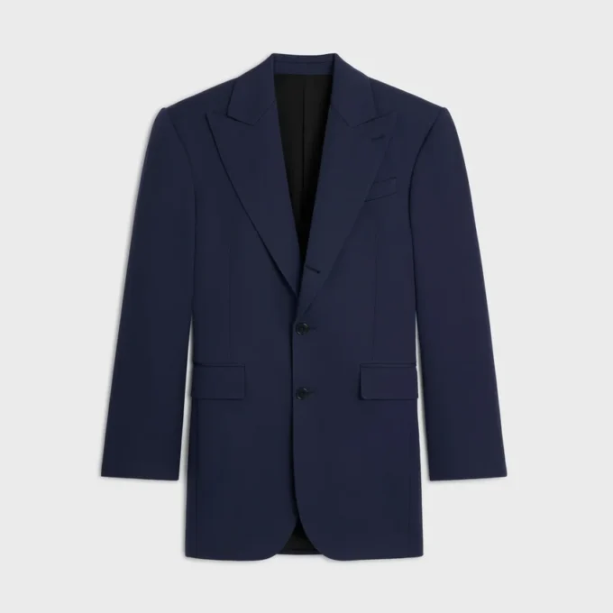 Colonne-Jacke aus Grain De Poudre-Wolle